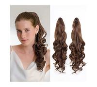 Chignon Postiche Cheveux 1-Pack Messy Bun Griffe Clip Queue De Cheval Extension Cheveux 18 "Bouclé Tressé Synthétique Bouclé Pince À Femmes Perruque Chignon