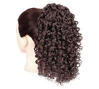 Chignon Postiche Cheveux 12 "cordon queue de cheval Extension de cheveux synthétique bouclés queue de cheval perruque pince à cheveux élastique bouclés queue de cheval for les femmes noires Morceau de