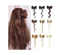 Chignon Postiche Cheveux Barrette for chignon avec nœud papillon for femme, extension capillaire synthétique en queue de cheval Extensions de Cheveux Chignon(27F)