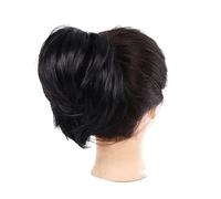 Chignon Postiche Cheveux Messy Bun queue de cheval allongeant droite perruque synthétique courte chignon cheveux accessoires dames élastique cravate