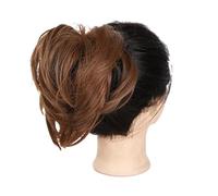 Chignon Postiche Cheveux Messy Bun queue de cheval allongeant droite perruque synthétique courte chignon cheveux accessoires dames élastique cravate