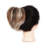 Chignon Postiche Cheveux Messy Bun queue de cheval allongeant droite perruque synthétique courte chignon cheveux accessoires dames élastique cravate