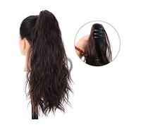 Chignon Postiche Cheveux Synthétique Longue Queue De Cheval Bou Chignon Dames Perruque 20 Pouces Pince À Griffe Moelleux Extension Fibre Résistant La Chaleur