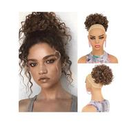 Chignon Postiche chignon décoiffé for femme, postiche synthétique bouclé avec cordon de serrage Chignon Elastique(10AM-0906)