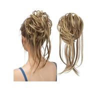 Chignon, Postiche Chignon Élastique Synthétique Bouclé Chouchou Noir Blond Brun Chignon Band Updo Donut for Femmes Faux Cheveux pour femme(Golden brown)