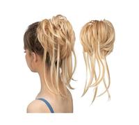 Chignon, Postiche Chignon Élastique Synthétique Bouclé Chouchou Noir Blond Brun Chignon Band Updo Donut for Femmes Faux Cheveux Extensions de cheveux(White-gold)