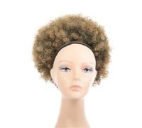 Chignon Postiche Chignon synthétique court de 10 pouces, 1 pièce, queue de cheval avec cordon de serrage, Chignon bouffant Afro for femmes noires, Extension capillaire crépue et bouclée à Clip(T1B/27)