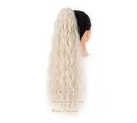 Chignon Postiche Décoiffé pour Femmes 24 "de long bouclés avec cordon bouffée queue de cheval extension cheveux synthétique pince à chignon for un usage quotidien des femmes(26)