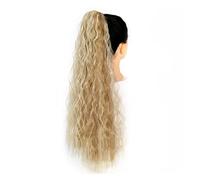 Chignon Postiche Décoiffé pour Femmes 24 "de long bouclés avec cordon bouffée queue de cheval extension cheveux synthétique pince à chignon for un usage quotidien des femmes(01)