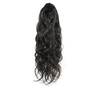 Chignon Postiche Décoiffé pour Femmes 8-28 pouces perruque de cheveux humains dames mode longue bou naturel noir pince à griffe queue cheval extensions chignon(26inches)