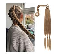 Chignon Postiche Décoiffé pour Femmes 80cm synthétique enveloppant long tressé queue de cheval extension cheveux bandeau perruque pièce chignon for un usage quotidien des femmes(A)