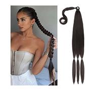 Chignon Postiche Décoiffé pour Femmes 80cm synthétique enveloppant long tressé queue de cheval extension cheveux bandeau perruque pièce chignon for un usage quotidien des femmes(C)