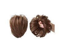 Chignon Postiche Décoiffé pour Femmes Cheveux raides chignon cheveux pièces synthétique désordonné avec élastique queue de cheval Extension femmes accessoires(Light brown)