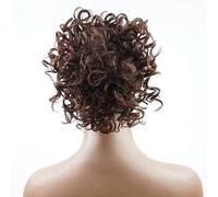 Chignon Postiche Décoiffé pour Femmes Mesdames Mode Perruque Moelleux Bouclés Chignon Court Cheveux Peigne Balle Queue De Cheval Extension Synthétique(02)