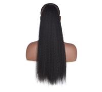 Chignon Postiche Décoiffé pour Femmes Queue de cheval synthétique Curl cheveux pièces africains queue moelleux rallonge for les femmes noires chignon perruque(B,24inches)