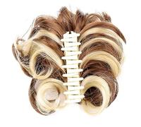 Chignon Postiche Décoiffé pour Femmes Synthétique Messy Bun Wavy Curly Ponytail Extensions de Cheveux Fancy Griffe Clip Perruque for Les Femmes(1pcs-09)