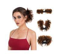 Chignon Postiches synthétiques à clipser, postiches en forme de beignet, Extensions de Chignon, cheveux bouclés et désordonnés, chouchous for femmes Postiches en chignon(2T30)