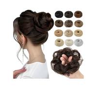 Chignon pour cheveux Chouchous donuts en cheveux synthétiques for femmes - Postiche élastique for chignon décoiffé Fabricants de chignons pour cheveux(Gold color)