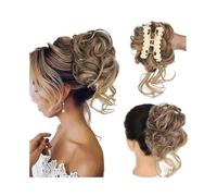 Chignon pour cheveux Perruque longue for femme avec queue de cheval bouclée - Design à pince, dégageant un charme paresseux et volumineux Fabricants de chignons pour cheveux(Brownish-brown)