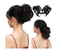 Chignon pour cheveux Postiche synthétique ondulé ajustable - Peigne latéral polyvalent for chignons en désordre Fabricants de chignons pour cheveux(Black)