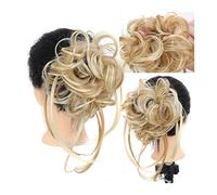 Chignon pour femme - Chignon en désordre - Super long ébouriffé - Chignon - Extension synthétique bouclée - Queue de cheval avec bande élastique - Couleur : 105#