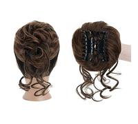 Chignon pour femme - Chignon synthétique à griffes pour femme - Chignon bouclé en désordre - Extensions de cheveux à clipser en queue de cheval - Fausse queue de cheval naturelle - Couleur : 30T4
