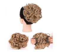 Chignon pour femme - Extensions de cheveux bouclés et désordonnés - Chignons faciles à étirer - Peignes à clipser - Extensions de queue de cheval pour femme - Couleur : Q8-27