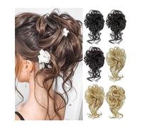 Chignon pour femme - Postiches synthétiques bouclées - Chignons ébouriffés - Chouchous queue de cheval - Extension de cheveux avec élastique en caoutchouc - Pour chignon (couleur : 613)
