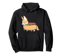 Chignon Saucisse Hot-Dog pour Les Amateurs de Nourriture et Les Chiens Corgi Kawaii Sweat à Capuche