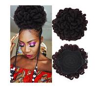 Chignon synthétique bouclé cordon queue de cheval extensible brosse à cheveux pince chignon tresse for les femmes noires Chignon Postiche Cheveux