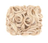 Chignon synthétique bou t décoiffé, peigne métallique élégant for femme Look élégant chic(Beige Blonde)