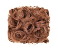 Chignon synthétique bouclé et décoiffé, peigne métallique élégant for femme Ponytail Extension(Copper Red)