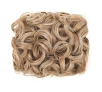 Chignon synthétique bouclé et décoiffé, peigne métallique élégant for femme Ponytail Extension(Golden Brown+blonde)