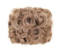 Chignon synthétique bouclé et décoiffé, peigne métallique élégant for femme Ponytail Extension(Medium Auburn Ash Blonde)