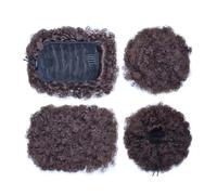 Chignon synthétique bouclé noir et bleu ombré for femme, postiche queue de cheval avec cordon de serrage Ponytail Extension(Brown)