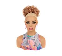 Chignon Synthétique En Désordre Pour Femmes Extension Capillaire Élastique Loose Wave Grand Chignon Bouclé Avec Cordon De Serrage Queue De Cheval À Clip GN-18M22 Medium#1 PC