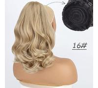 Chignon Synthétique longue queue de cheval ondulée 18 pouces dames perruque avec peigne à cheveux cordon queue de cheval extensions de cheveux noir naturel Accessoires Capillaires Pour Femmes(1BT39)