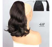 Chignon Synthétique longue queue de cheval ondulée 18 pouces dames perruque avec peigne à cheveux cordon queue de cheval extensions de cheveux noir naturel Accessoires Capillaires Pour Femmes(4-01)