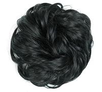 Chignon Synthétique Messy Bun Donut Bun Queue de Cheval Extensions de Cheveux Chignon avec Élastique Élastique Chignon for Femmes Accessoires Capillaires Pour Femmes(1B)