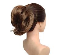 Chignon Synthétique Scrunchie Donut Ébouriffé Flexible Chignon Droit Chignon Élastique Messy Bun Wrap Extension De Cheveux Queue De Cheval Épaisse Avec Bande De Caoutchouc Élastique postiches (Color