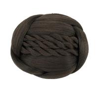 Chignon tressé en cheveux synthétiques noirs à clipser for femmes, chouchous, accessoires rouleau Look élégant chic(Chocolate Brown)