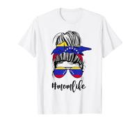 Chignon venezuelan Mom Messy Chignon Venezuela Patriotique Fête des Mères T-Shirt