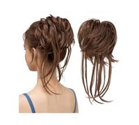 Chignons, Postiche Chignon Élastique Synthétique Bouclé Chouchou Noir Blond Brun Chignon Band Updo Donut for Femmes Faux Cheveux Chignons Postiche(Light Brown)