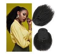 Chignons pour Femmes 8-24 pouces Afro bouclés queue de cheval extensions cheveux humains moelleux peigne à avec cordon