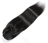 Chignons pour Femmes 8-24 pouces queue de cheval extensions cheveux humains raides avec cordon tranches femmes noir chignon