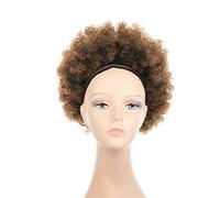 Chignons pour Femmes Chignon de cheveux bouclés synthétiques courts 10 pouces avec extensions queue cheval à cordon Afro Shaggy Bun for les femmes noires