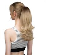 Chignons pour Femmes Clips synthétiques dans les extensions de cheveux en queue cheval perruque 14 pouces long ondulée chignon avec bande élastique for femmes