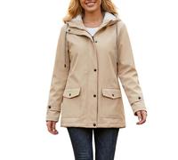 chiguomaoyi Femmes en plein air imperméable vestes Softshell veste à capuchon Windbreak imperméable pour l'automne hiver