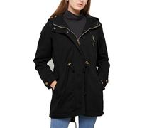 chiguomaoyi Vestes militaires légères et décontractées pour femmes Anorak Utilitaire Taille haute Cordon de serrage Manteau à capuche zippée
