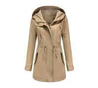chiguomaoyi Vestes militaires légères et décontractées pour femmes Anorak Utilitaire Taille haute Cordon de serrage Manteau à capuche zippée